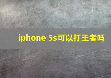 iphone 5s可以打王者吗